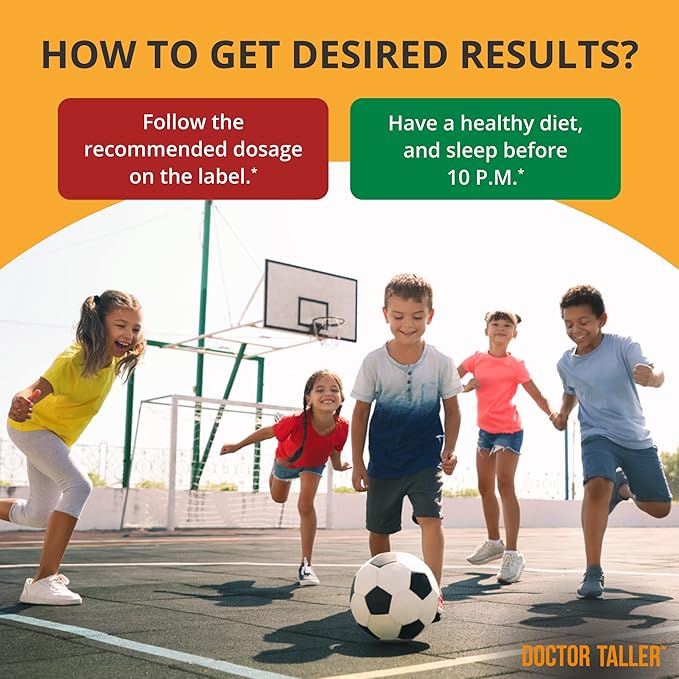 Doctor Taller Kids - Kids Multivitamins, Toddler Vitamins - Support Bone Strength, Enhanced Immunity with Calcium, Multivitamins for Ages 2 to 9 - Grape Flavor - 90 Vegan Chewable Tablets | 1 Pack