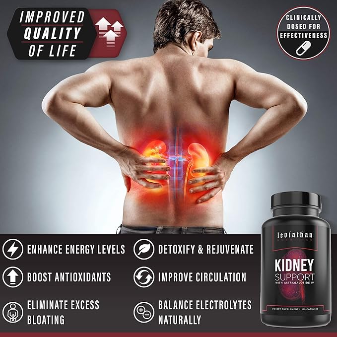 Leviathan Super Kidney Cleanse & Urinary Detox Formula | Optimal Kidney Health & Gallbladder Formula | Full Restore & Detox - Manage Kidney Stones | 120 Caps