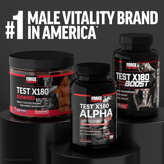 Force Factor Score! Hardcore Nitric Oxide Booster Supplement for Men with L-Citrulline, Yohimbe, Black Maca & B Vitamins to Increase Stamina, and Maximize Physical Performance, 120 Tablets