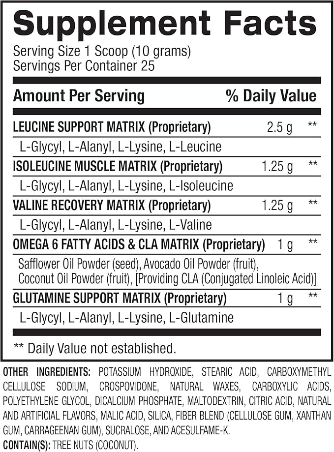 BPI Sports Best Aminos - BCAA Powder Post Workout & Glutamine Recovery Drink with Branched Chain Amino Acids for Hydration & Recovery, for Men & Women - Fruit Punch - 25 Servings (Pack of 5)