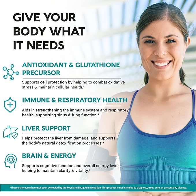 NAC Supplement | Selenium | B6 | B12 - Antioxidant, Immune Support - N Acetyl Cysteine 600 mg per Capsule, 1200 mg per Serving - Made in USA - Non-GMO, Gluten-Free, Vegan - 2 Month Supply