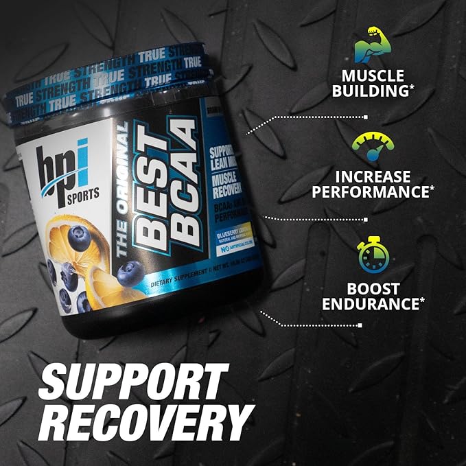 BPI Sports Best BCAA - BCAA Powder - Branched Chain Amino Acids - Muscle Recovery - Muscle Protein Synthesis - Improved Performance – Hydration – Blueberry Lemonade - 35 Servings - 12.34 oz
