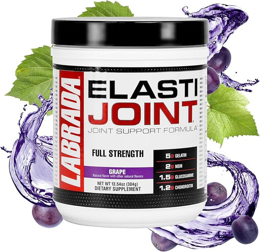 Labrada Nutrition Elastijoint, Grape - Glucosamine Joint Support Supplement Powder for Men & Women, Joint Pain Relief & Bone Health Supplement with MSM, Glucosamine Chondroitin MSM - Gluten-Free