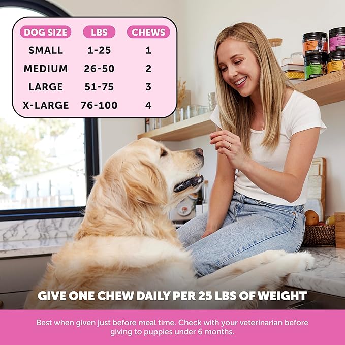 Pet Honesty Multivitamin Dog Supplement, Glucosamine Chondroitin for Dogs, Probiotics, Omega Fish Oil, Dog Supplements & Vitamins, Dog Vitamins for Skin and Coat Allergies, (Chicken 90 ct)
