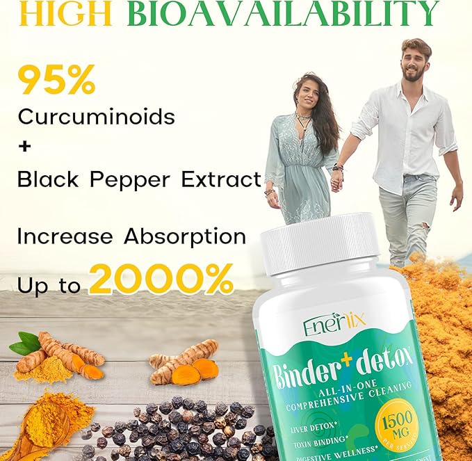 15-in-1 Detox Binder, Activated Charcoal, Zeolite & Bentonite Clay, Chlorella, 1500 MG Supplement Maximum Absorbent, Liver Gut Digestive Toxin Detox Cleanse, 90 Vegan Capsules