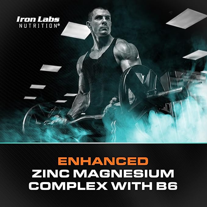 Iron Labs ZM6 - High Strength Zinc and Magnesium Supplement - 180 Vegetarian Capsules (3 Month Supply) - Super Enhanced Zinc Magnesium Aspartate and B6 Complex
