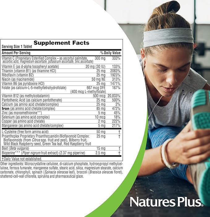 NaturesPlus Hema-Plex Iron - 30 Slow-Release Tablets, Pack of 3 - Total Blood Health - 85 mg Chelated Iron - With Vitamin C & Bioflavonoids - Non GMO, Vegetarian & Gluten Free - 90 Total Servings