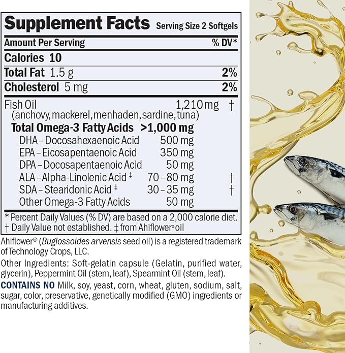 ANDREW LESSMAN Maximum Essential Omega-3 Mint - 30 Softgels - Ultra-Pure, High Potency Omega-3 Oils. High DHA, No Stomach Upset, No Contaminants, No Mercury. Small Easy to Swallow Softgels