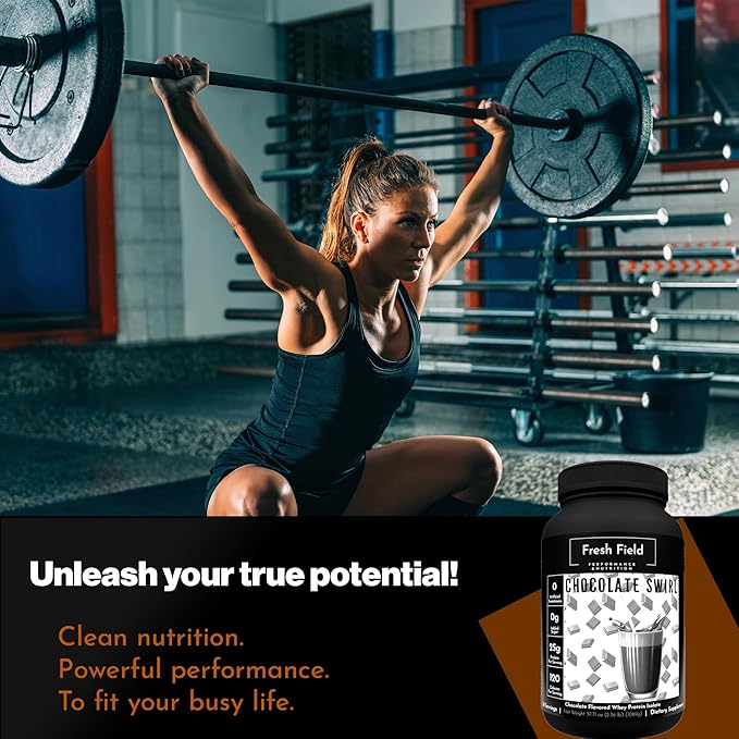 Chocolate Protein Powder - All Natural Whey Protein Powder - Gluten Free Protein Isolate (25 gm) - Soy & Sugar Free Isolate Whey Protein - 30 Servings with One Scoop Size