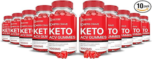 (5 Pack) Keto Crave Keto ACV Gummies Advanced Formula 1000MG Keto Crave Keto Gummies Apple Cider Vinegar Formulated with Pomegranate Beet Juice Powder B12 Vegan Non GMO 600 Gummys