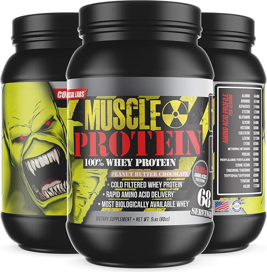 Whey Protein Powder (15 lbs/Pack of 1) – Delicious Peanut Butter-Chocolate Flavor, Cold Filtered for Maximum Absorption, 25g Protein, 6.6g BCAAs/Serving,0g Sugar-Perfect for Muscle Building & Recovery