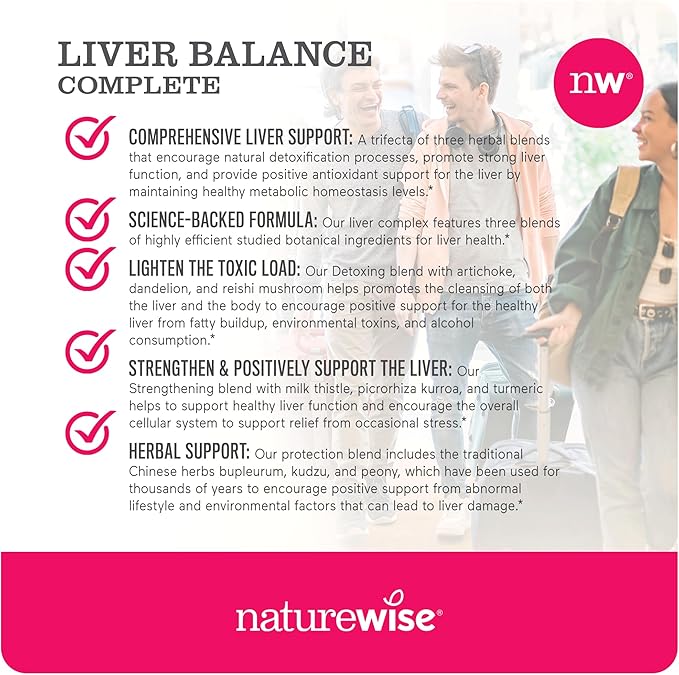 NatureWise Liver Detox Cleanse Supplement (60 servings) Triple Repair Formula with Milk Thistle, Turmeric, Reishi & Kudzu to Encourage Toxin Removal & Support Normal Function (120 Veg Capsules)