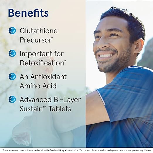 Jarrow Formulas N-A-C Sustain 600 mg, Dietary Supplement, Amino Acid Support for Liver Health and Antioxidants, 60 Tablets, 60 Day Supply