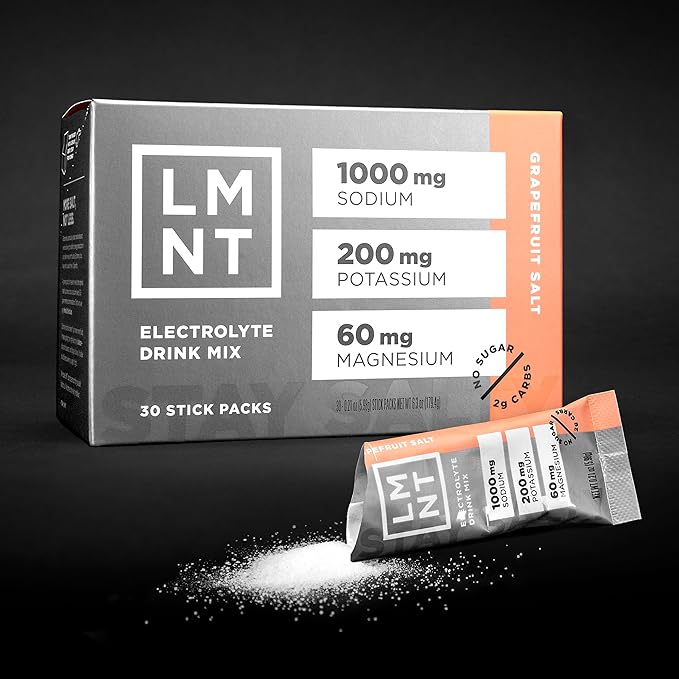 LMNT Zero Sugar Electrolytes - Grapefruit Salt | Drink Mix | 30 Count