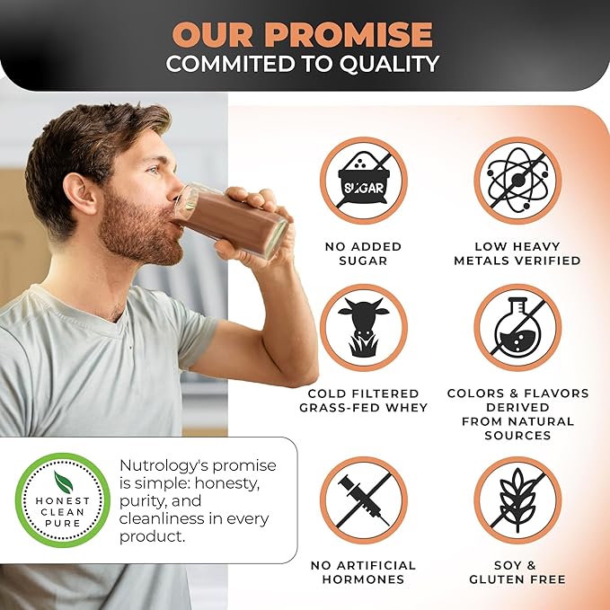 Nutrology TRIPACT Protein Powder, Creamy Chocolate Flavor, 7-in-1 Meal Replacement Shake with Grass Fed Whey Protein Powder, Pea Protein Powder, Greens, Probiotics & BCAAs, 20 Servings