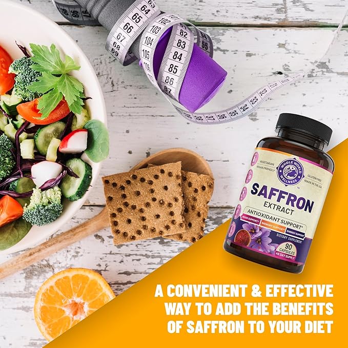 100% Pure Saffron Extract - NSF Certified. Supports Weight and Appetite Health, Mood, Focus, Memory, Digestion, Eye, Skin and Brain Health. Saffron Supplements for Women and Men, 45-Day Supply.