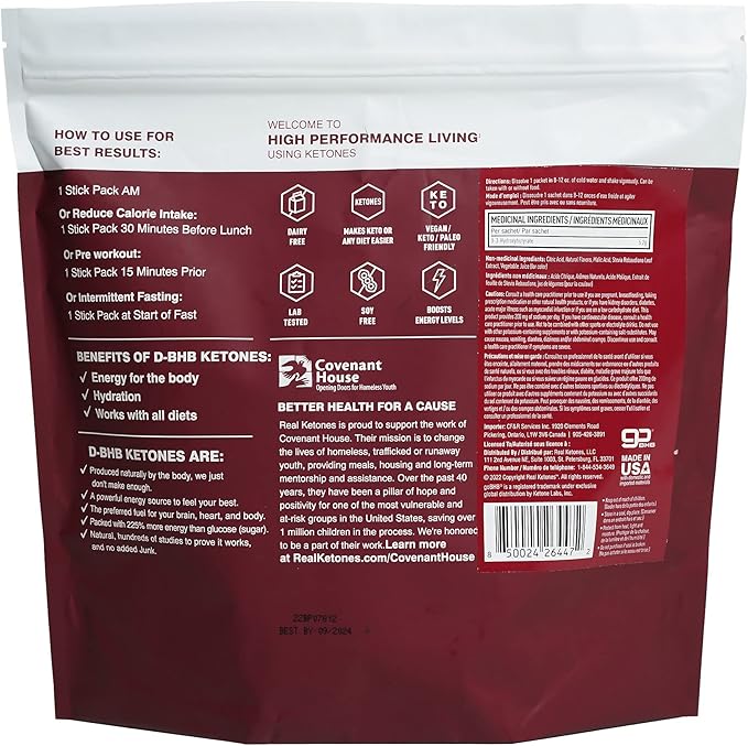 Real Ketones BHB Exogenous Ketones Drink Mix Packets Keto Electrolytes Powder Packets No Sugar with 4 Main Fasting Electrolytes Plus Hydrating Patented Keto BHB - 30 Count Mixed Berry Caffeine