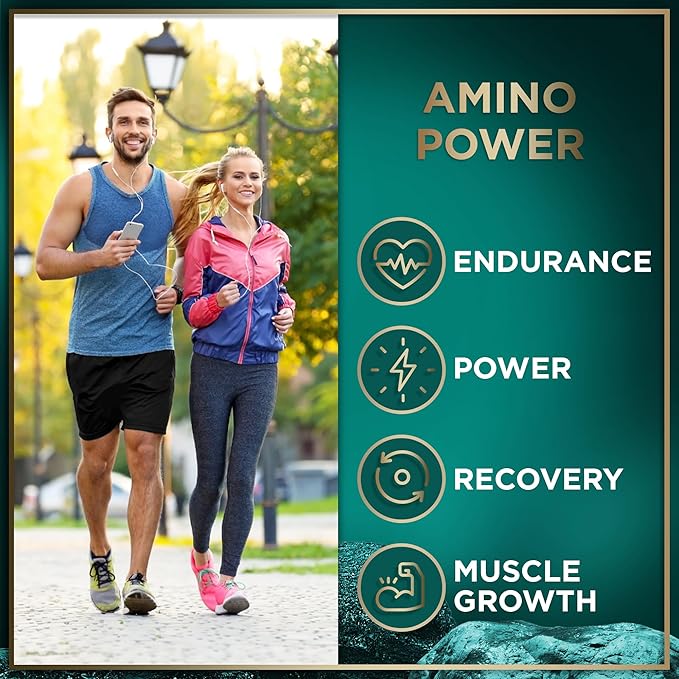 Essential Amino Acids Supplement For Women And Men - All 9 BCAAs Amino Acid Complex for Power and Recovery - EAA Perfect Amino Energy: Lysine, Tryptophan, Isoleucine - 2 Pack 240 Vegan BCAA Capsules