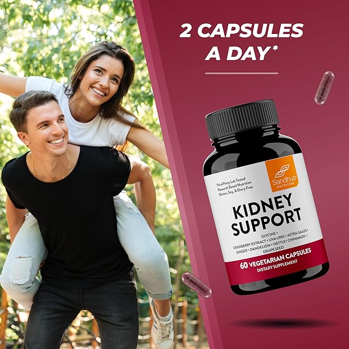 Sandhu's Kidney Cleanse Detox & Support Supplement for Men and Women | with Cranberry Extract | Helps Support Kidney & Urinary Tract Health | 60 Vegetarian Capsules (Pack of 3)