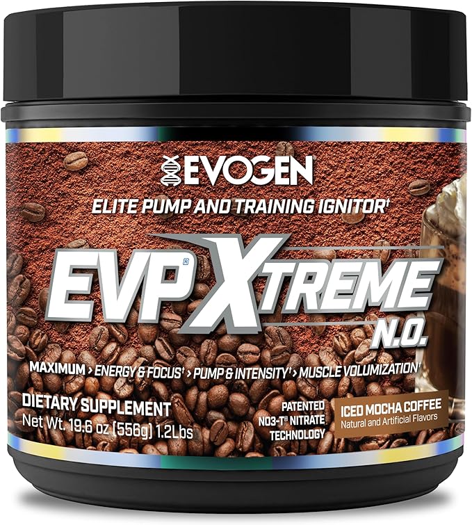 Evogen EVP Xtreme NO - Pre Workout Powder for Men & Women | Sugar Free Preworkout with Beta Alanine, Creatine, and Caffeine for Energy & Pump | Iced Mocha Coffee | 40 Servings