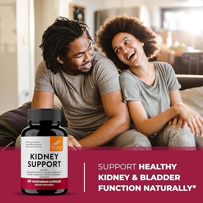 Sandhu's Kidney Cleanse Detox & Repair Support Supplement for Men and Women | with Cranberry Extract | Helps Support Kidney & Urinary Tract Health | 60 Vegetarian Capsules