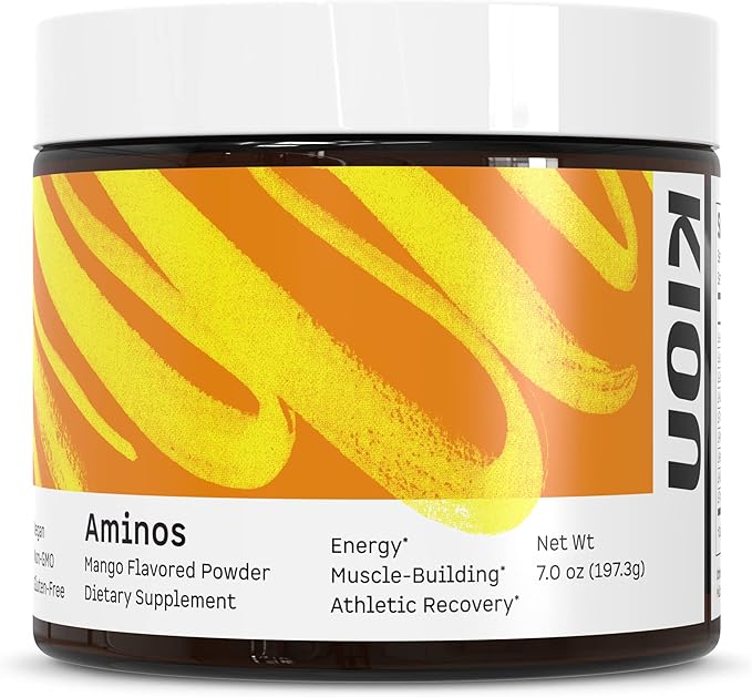 Kion Aminos Essential Amino Acids Powder - Amino Acid Nutritional Supplements, Aminos Powder, Essential Amino Energy No Caffeine, EAAs Amino Acids Powder, BCAA EAA - 30 Servings, Mango