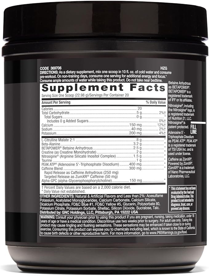 BEYOND RAW LIT AF | Advanced Formula Clinical Strength Pre-Workout Powder | Contains Caffeine, L-Citruline, and Nitrosigine | Gummy Worm | 20 Servings