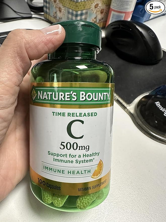 Nature's Bounty Pure Vitamin C 500 mg - 100 Tablets, Pack of 5