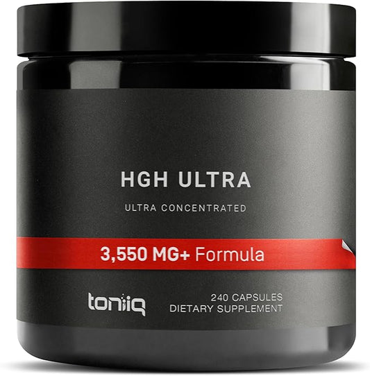 HGH Supplements for Men & Women (240 Count) 3,550mg+ Support Muscle Growth & Healthy Levels of Human Growth Hormone for Men, with High-Purity Arginine, Ornithine, Lysine, Tribulus, and Ashwagandha TQ