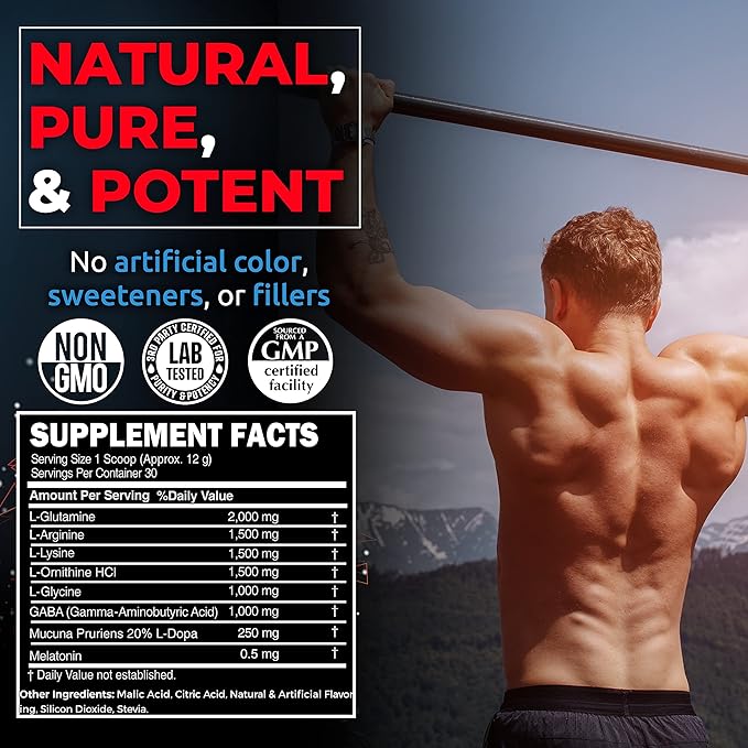 HGH Supplements for Men & Women, REVSCI Regains Max Amino Acids Supplement, Post Workout Recovery Powder, Anabolic Muscle Recovery & Muscle Builder for Men, HGH Human Growth Hormone Booster Supplement