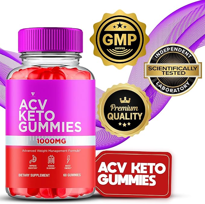 ACV Keto Gummies Advanced Weight Management Formula, ACV Keto Gummy + 1000mg Apple Cider Vinegar Detox Cleanse Support Supplement Women Men, Keto ACV Plus Vitamin B6 and B12 Gummies (60 Gummies)