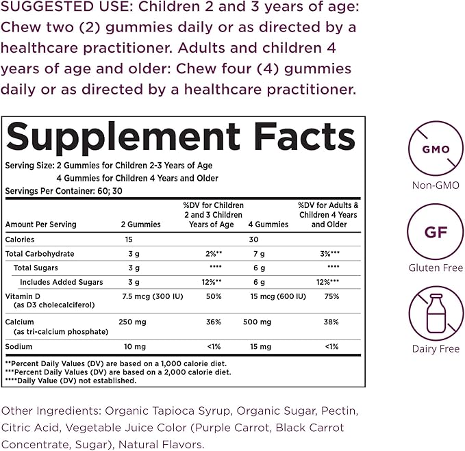 Solgar U-Cubes Children's Calcium with Vitamin D3, 120 Gummies - 3 Flavors, Pink Lemonade, Blueberry & Strawberry - Supports Bone & Teeth Health - Non GMO Gluten Free, Dairy Free - 60 Servings