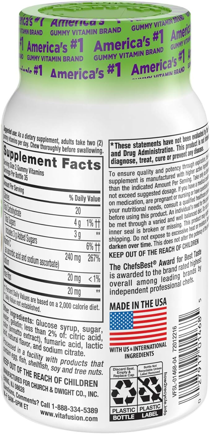 Vitafusion Power C Gummy Vitamins, 70ct, Pack of 3