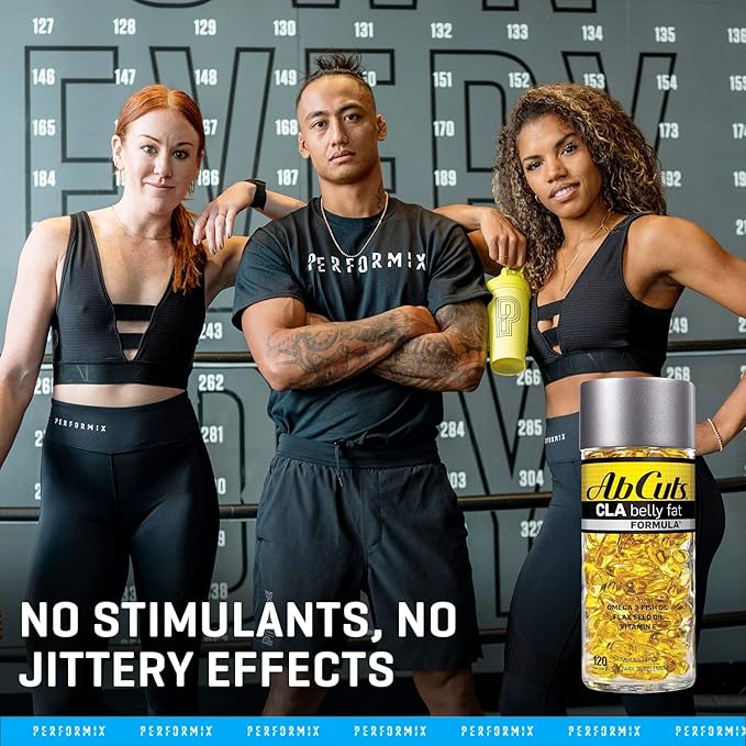 CLA Belly Fat Formula - 120 Easy-to-Swallow Softgels - Omega 3 Fish Oil, Flaxseed Oil and Vitamin E - Helps Increase Antioxidant Supply and Healthy Body Composition