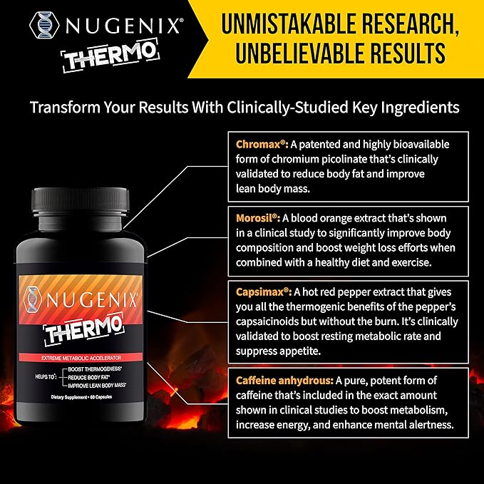 Nugenix Thermo - Thermogenic Fat Burner Supplement Pills for Men, Extreme Metabolic Accelerator, 60 Count