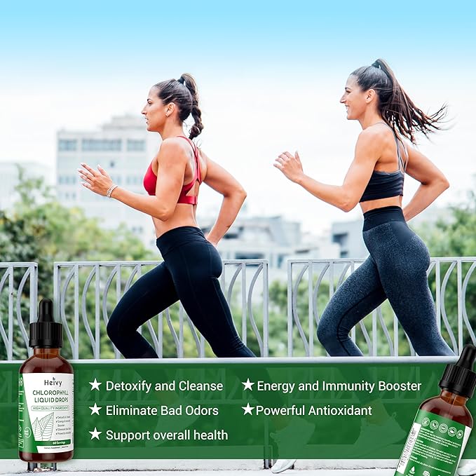Chlorophyll Liquid Drops, Liquid Chlorophyll Supplement for Internal Deodorizer, Radiant Skin, Detox, Antioxidant, Immune Support, Gluten Free