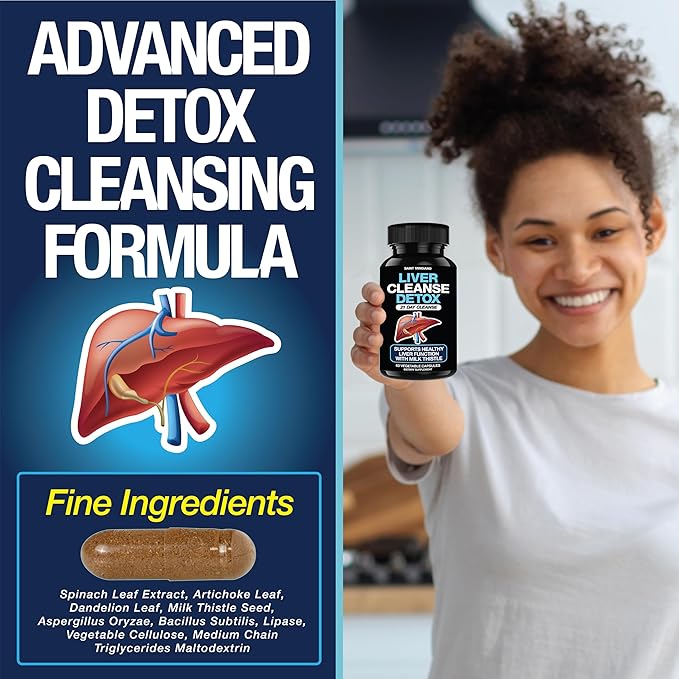 Liver Cleanse Detox & Repair - 21 Day Cleanse - Natural Liver Support Supplement with Milk Thistle, Dandelion Root, Spinach Leaf, and Artichoke Extract for Liver Health