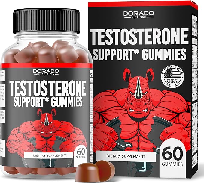Testosterone Booster For Men Gummies (60 Count) Testosterone Supplement for Men - Premium Test Booster - Support Strength, Stamina, Drive & Performance - Mens Testosterone Booster - USA Made