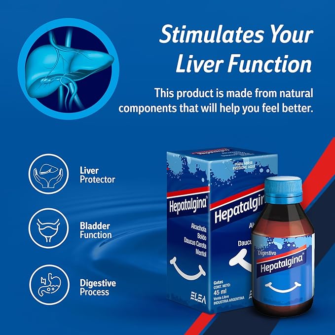 Liver Support Digestive Protector - Liquid Herbal Supplement with Artichoke Extract for Liver Cleanse Detox & Repair - Liver Detox Cleanse Drops with Mint, Boldo & Carrot - 45 ml