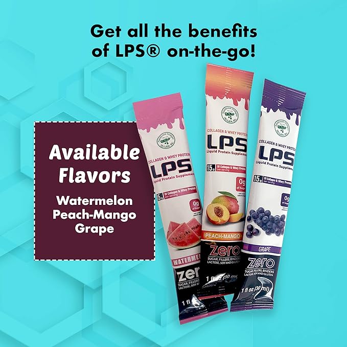 Nutritional Designs LPS Liquid Collagen & Whey Protein Supplement - Sugar-Free Non-GMO Drink - Promotes Healthy Skin & Hair for Men & Women (Grape)