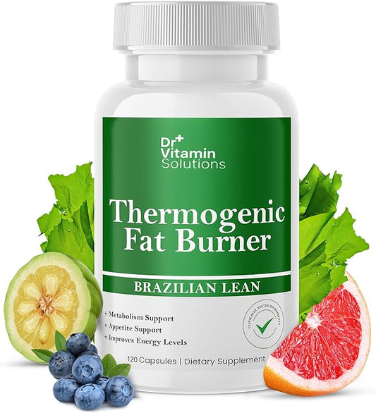 Thermogenic Fat Burner Brazilian Lean, Weight Loss Vitamins, Waist Trimmer & Supplements for Bloating (1 Bottle, 120 Capsules)