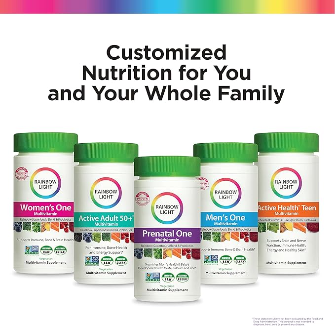 Rainbow Light Multivitamin for Men, Vitamin C, D & Zinc, Probiotics, Men's Multivitamin Provides High Potency Immune, Heart, & Liver Support, Non-GMO, Vegetarian, 120 Tablets