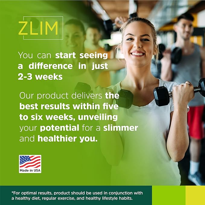 Zlim Appetite & Weight Control Dietary Supplement for Men and Women – Increase Fiber and Antioxidant Intake, Energy Booster, All Natural Ingredients (90 Veggie Capsules)