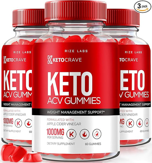 (3 Pack) Keto Crave Gummies - Keto Crave ACV Gummies, Keto Crave for Advanced Weight Loss, Keto + ACV Gummy, Maximum Strength Supplement, KetoCrave Gomitas Reviews (180 Gummies)