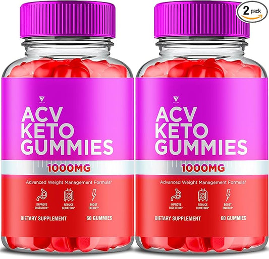 ACV Keto Gummies Advanced Weight Management Formula, ACV Keto Gummy + 1000mg Apple Cider Vinegar Detox Cleanse Support Supplement Women Men, Keto ACV Plus Vitamin B6 and B12 Gummies (60 Gummies)