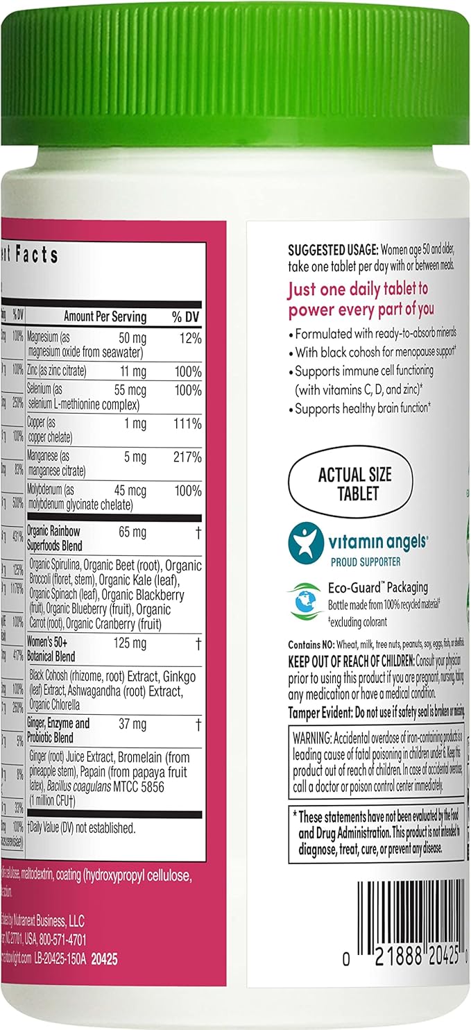 Rainbow Light Multivitamin for Women 50+, Vitamin C, D & Zinc, Probiotics, Women’s One 50+ Multivitamin Provides High Potency Immune Support, Non-GMO, Vegetarian, 150 Tablets