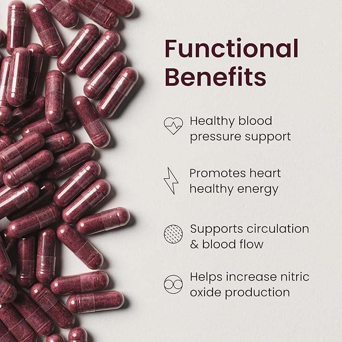 humanN SuperBeets Beet Root Capsules Quick Release 1000mg, Helps Support Nitric Oxide Production, Blood Pressure, Heart Health, Contains Beet Root Powder, Studied Antioxidants 90 Count Non-GMO Powder