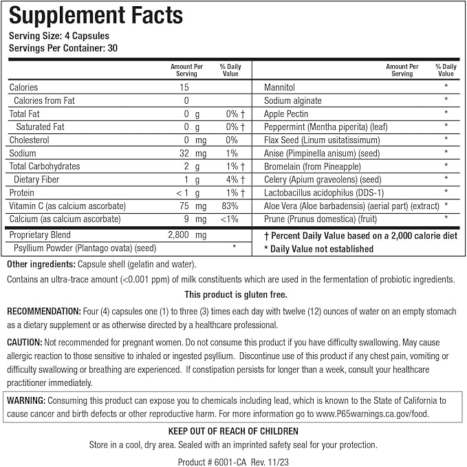 Biotics Research Colon Plus Caps Fiber Capsule, Digestive Health, Soluble, Insoluble Fiber, Laxative, Relieve Constipation, Regularity, Heart Health, Microbial Balance, Gut Flora 120 Caps