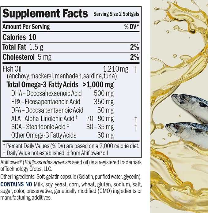 ANDREW LESSMAN Maximum Essential Omega-3 Unflavored, 30 Softgels - Ultra-Pure Omega-3 Fish Oil 1200 mg - High DHA, No Mercury Fish Oil Omega 3 Supplement - Small, Easy to Swallow Fish Oil Capsules