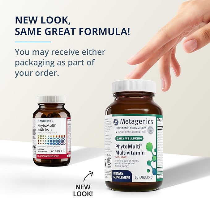 Metagenics PhytoMulti Multivitamin with Iron - Daily Multivitamins with Phytonutrients - Multivitamin for Men & Women - PhytoMulti Vitamin Supplement - with Iron, Zinc & B6 Vitamins - 60 Tablets
